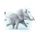 A4-elephant-with-stick-print-Blue-Background