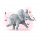 A4-elephant-with-stick-print-Pink-Background