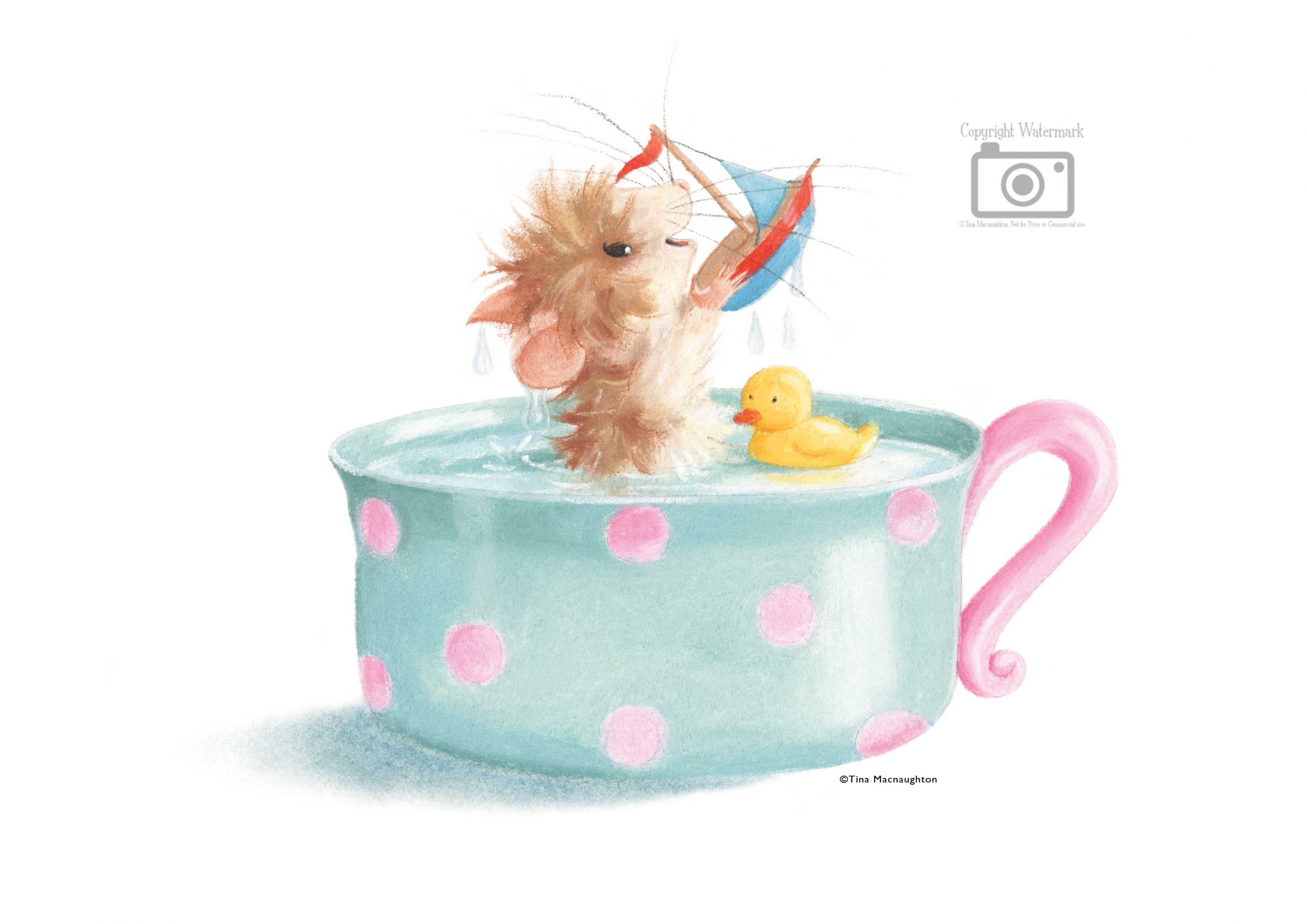 Tiffy Mouse Teacup Bath by Tina Macnaughton.